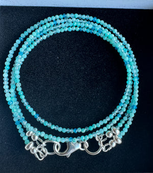 Micro faceted gemstone necklace with double strand