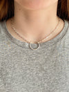 925 Paper clip chain Necklace with central hoop