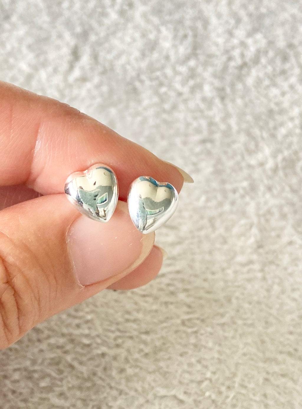 Puffed heart Stud Earrings