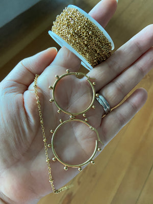 Golden Orb hinged hoop earrings
