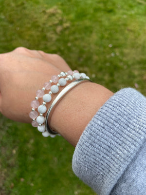 Rose Quartz sterling silver healing Bracelet