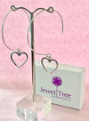 925 silver Hoop Earrings with large heart dangles