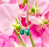 Green onyx gemstone hoop earrings
