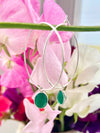 Green onyx gemstone hoop earrings