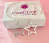 925 silver Hoop Earrings with large star 🌟 dangles