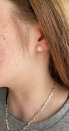 White Freshwater Pearl celtic rope style knot earrings