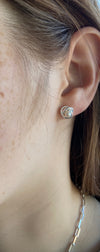 White Freshwater Pearl twisted Celtic knot earrings