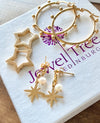 Gold Huggi Star hoop earrings