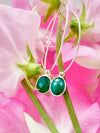 Green onyx gemstone hoop earrings