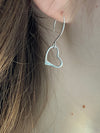 925 Earrings with folk heart dangles