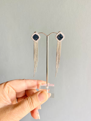 Rhombus tassel earrings