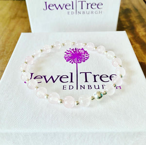 Rose Quartz sterling silver healing Bracelet