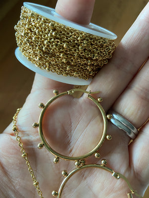 Golden Orb hinged hoop earrings