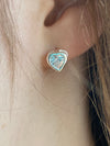 CZ heart Stud Earrings