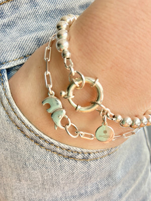 925 Ball Necklace with Designer Bolt ring