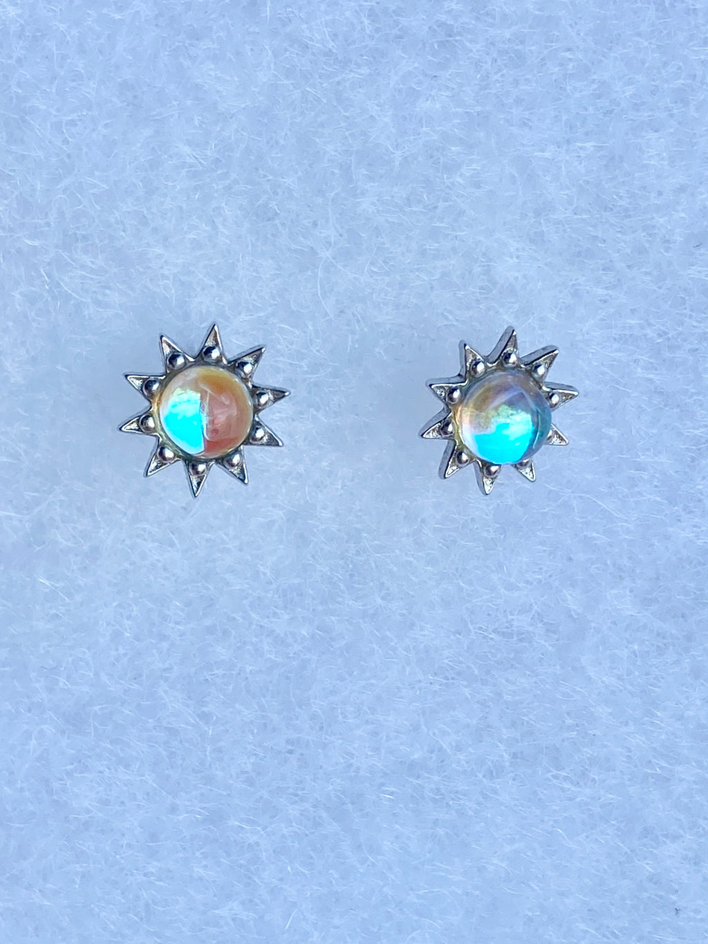 Moonstone sunflower earrings