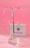 925 silver Hoop Earrings with large star 🌟 dangles