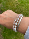 Rose Quartz sterling silver healing Bracelet