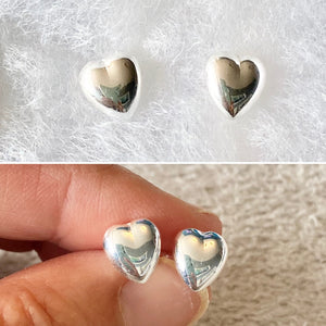 Puffed heart Stud Earrings