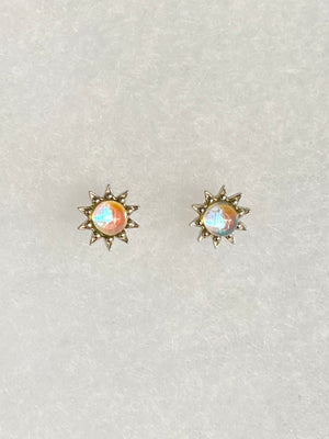 Moonstone sunflower earrings