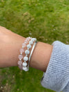 Rose Quartz sterling silver healing Bracelet