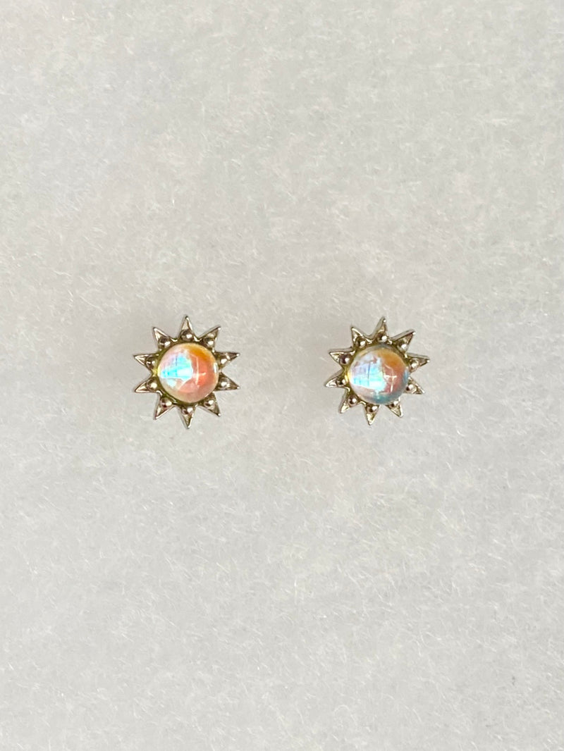 Moonstone sunflower earrings