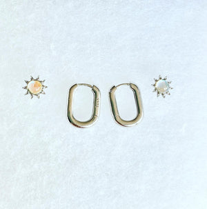 Petite Oval paperclip earrings