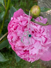 Folk heart, initial and birthstone necklace