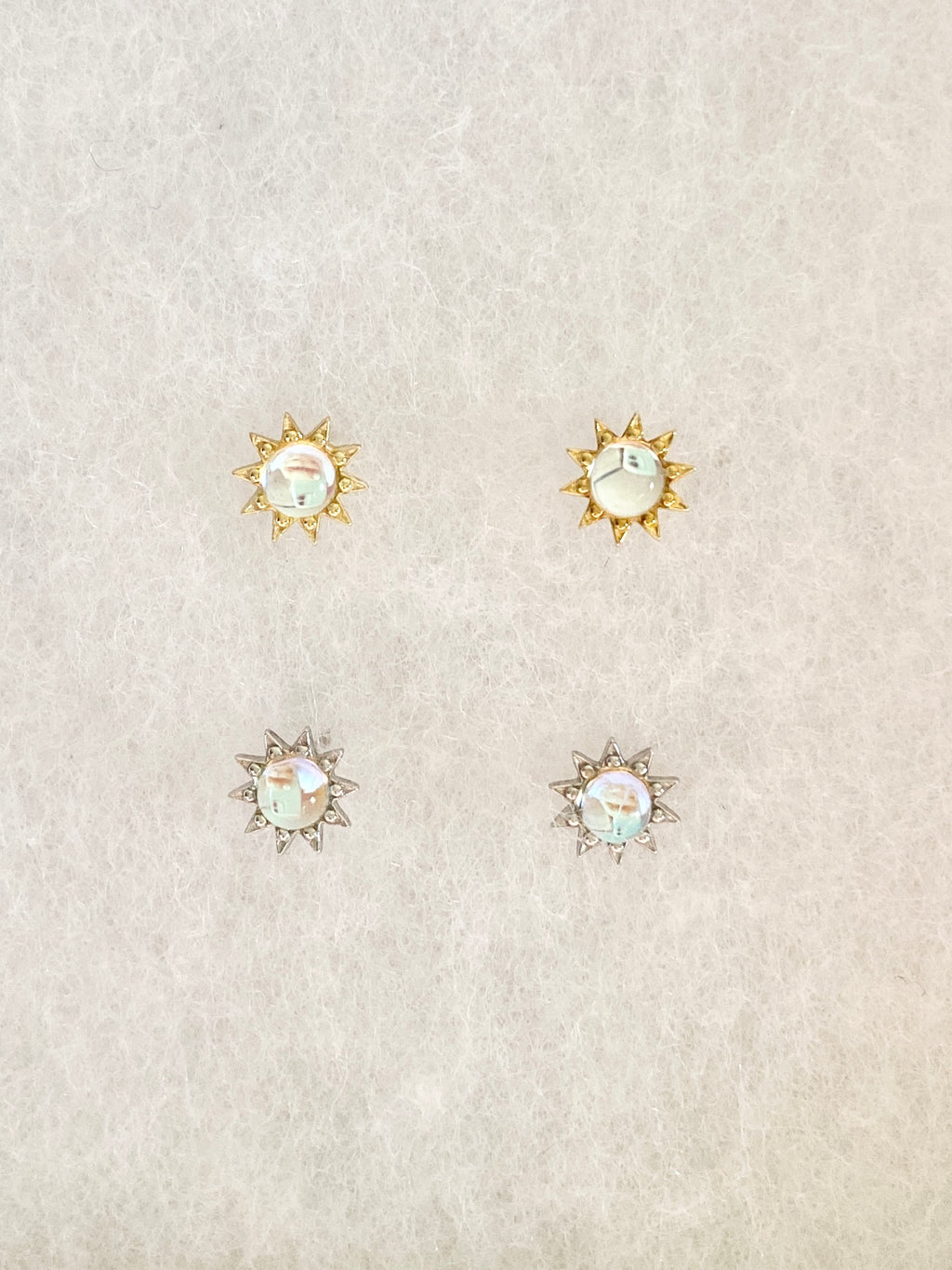 Moonstone sunflower earrings