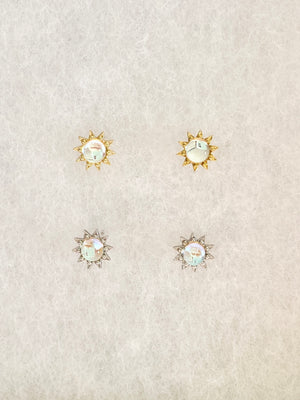 Moonstone sunflower earrings