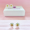 Daisy Flower Stud Earrings with golden centre