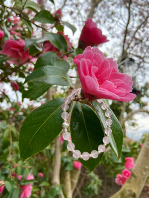 Rose Quartz sterling silver healing Bracelet